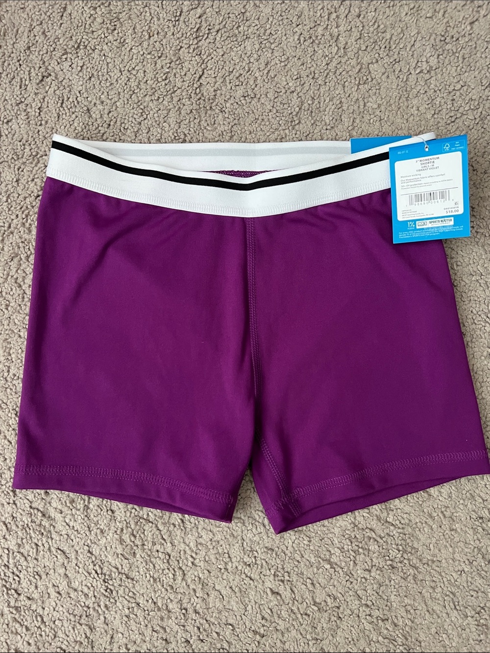 DSG Purple Athletic Shorts with White and Black Waistband